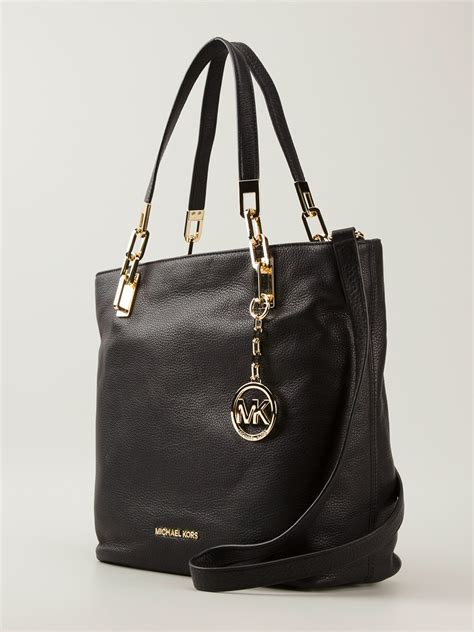 michael kors jade shoulder bag black|Michael Kors black tote handbag.